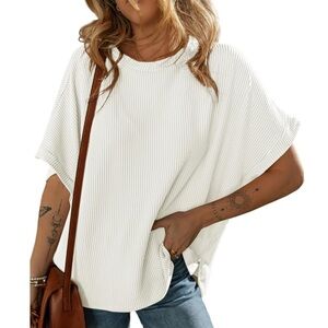 Dokotoo Cream Oversized Textured Top Size M NWT